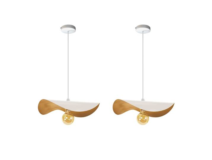 Lot de 2 suspensions acier blanc d'ivoire