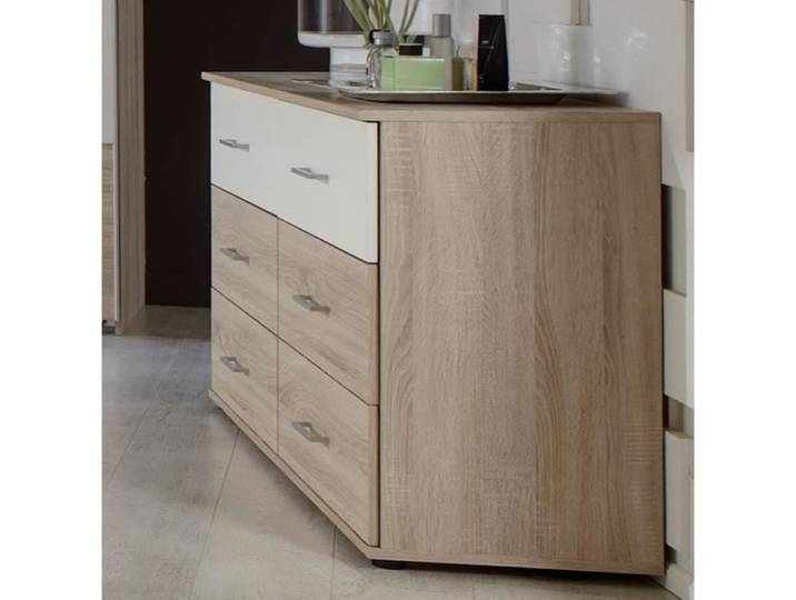 Commode de rangement imitation chêne - 130 X 41 X 83 Cm.