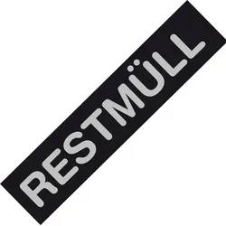 Mülleimer Zubehör Alicante schwarz Label Restmüll Vinyl-Aufkleber für den Alicante, Deckel und Frontseite