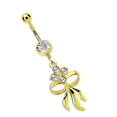 Bauchnabelpiercing ADELIA´S "Piercing Bauchnabelpiercing", gold, Piercings, Damen, onesize, Chirurgiestahl, 5 mm Verschlusskugel