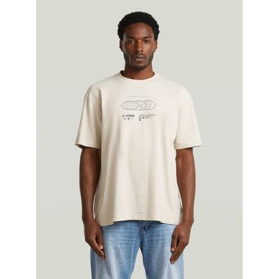 T-Shirt G-STAR "Globes Relaxed T-Shirt", Herren, Gr. XXL, weißbait, Obermaterial: 100% Baumwolle, Shirts T-Shirt