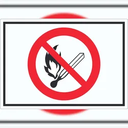 HB-Druck Feuer und offenes Licht verboten Symbol Aufkleber A5 (148x210mm)
