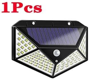 Uplifted Finds 100 LED Solar Wall Lights Outdoor Motion Sensor Solar Powered Garden Lamp 1 Pc