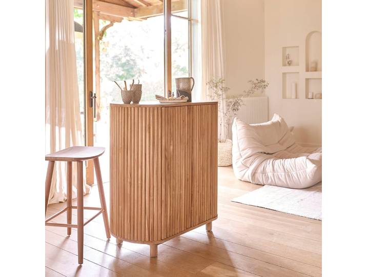 Meuble bar en teck massif 90 cm