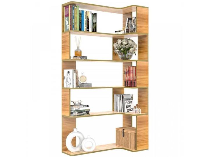 SUPFINE Bibliothèque sur Pied Étagère d'angle à 5 Niveaux étagère de Rangement pour Salon Chambre Bureau 90×48×169cm
