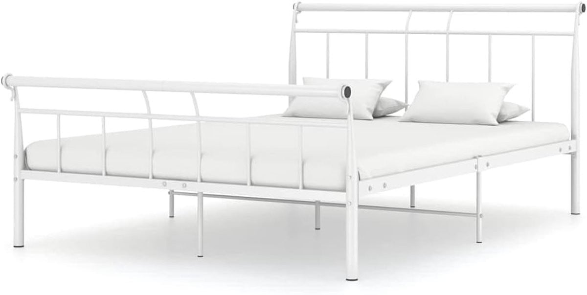 Wit metalen bedframe voor volwassenen 140x200 cm