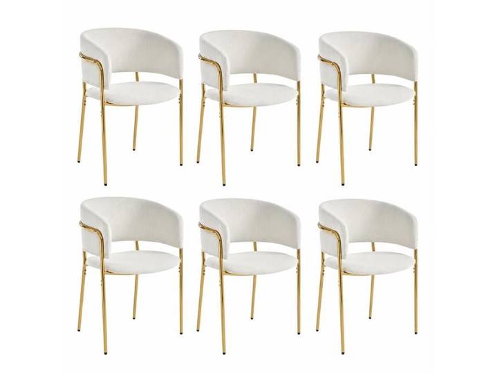6 chaises modernes pied incliné réglable cord beige