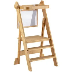 Wiltec, Lernturm, Kinderstuhl Lernturm 43x48x91cm Bambus klappbar Lernstuhl Stehstuhl (48 x 43 x 91 cm)