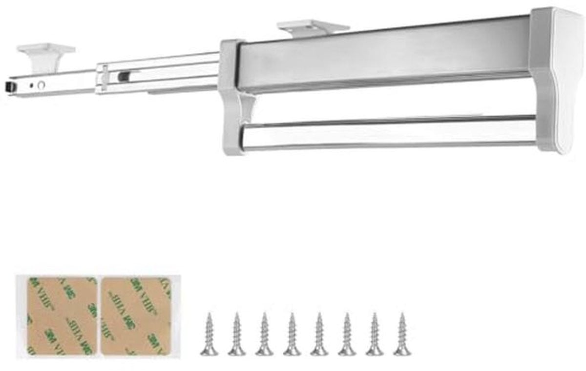 Verstelbare kledingrail voor in de kast, telescopische stang van 30-60 cm, ruimtebesparend