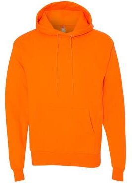 Hanes P170 EcoSmart Hooded Sweatshirt in Safety Orange size 3XL   Cotton Polyester