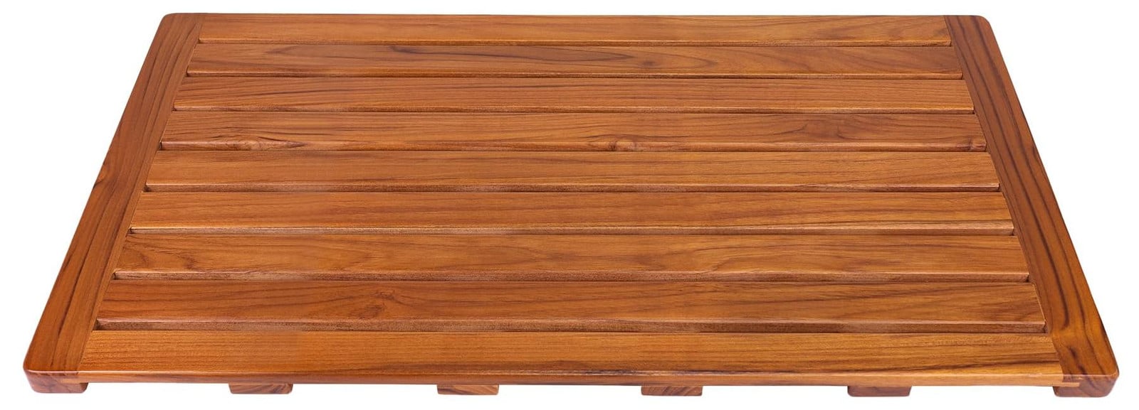 Merkloze Teak houten badmat met antislip voor de badkamer