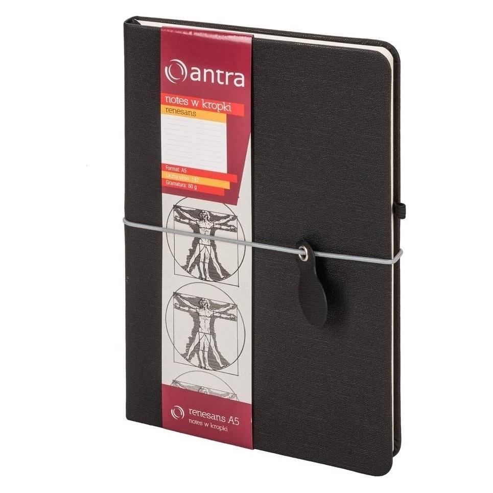 Antrax Notizbuch A5 Dots Renaissance Schwarz (A5, Gepunktet, Harter Einband) (280238)