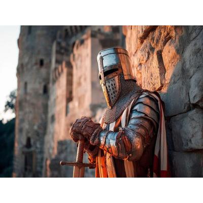 CALVENDO Puzzle Der stille Beschützer im Schatten der Burg | 1000 Teile Lege-Größe 64x48cm Foto-Puzzle für glückliche Stunden