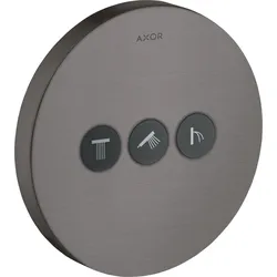 hansgrohe AXOR Starck ShowerSelect round Ventil Unterputzmodell für 3 Verbraucher, 36727340, Farbe: Brushed Black Chrome
