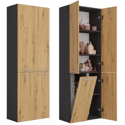 Badezimmer-Hochschrank Nel 1K/DD ANTHRAZIT ARTISAN