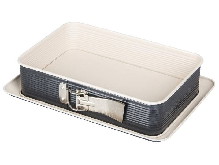 Springform ZENKER 32.5 x 23 cm, Schwarz/Creme , beige (creme, schwarz), B:22,5cm L:32cm, Karbonstahl, Küchenformen, Springform