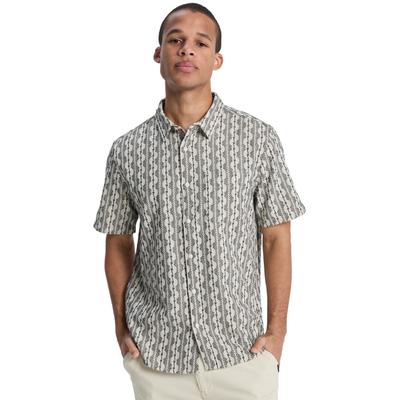 Kurzarmhemd QUIKSILVER "Horizons", Herren, Gr. M, grau (bone horizons), Obermaterial: 100% Baumwolle., Hemden