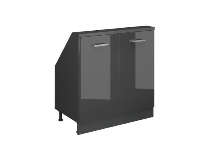 Vicco Küchenschrank für Dachschrägen R-Line, Anthrazit Hochglanz/Anthrazit 80 cm