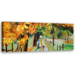 WANDBILD herbstlich bemalte bäume