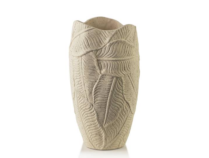 Mondex Vase Manon Beige 13/10/30cm Polyresin, Kunststoff, 32 cm, Dekoration, Vasen, Keramikvasen