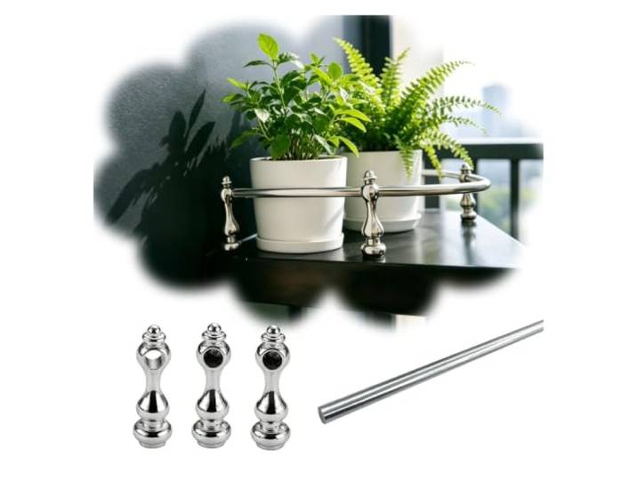 Flexibler Regalschienenschutz – biegbare Aluminiumstange mit Metallendstücken, Sicherheitsgeländer gegen Absturz for Balkon, Bücherregal, Weinregal, langlebig und stilvoll(1pc,38 /96cm)