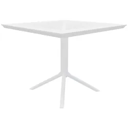 CLP Gartentisch Lenval 80 x 80 cm wetterfester Balkontisch mit UV-beständiger Oberfläche, eckiger Bistrotisch für Balkon, Terrasse und Garten