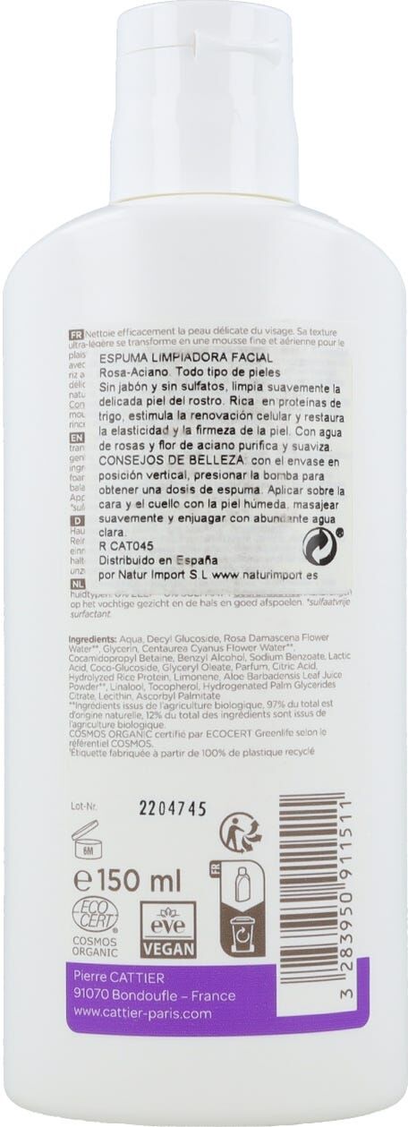 Cattier Espuma Limpiadora Facial Bio 150 ml