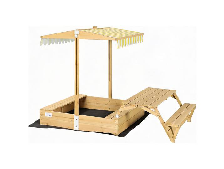 needs&wants Sandkasten Sunplaya5, Gelb, Holz, 185x113x110 cm, Freizeit & Co, Gartenspielzeug, Sandkästen