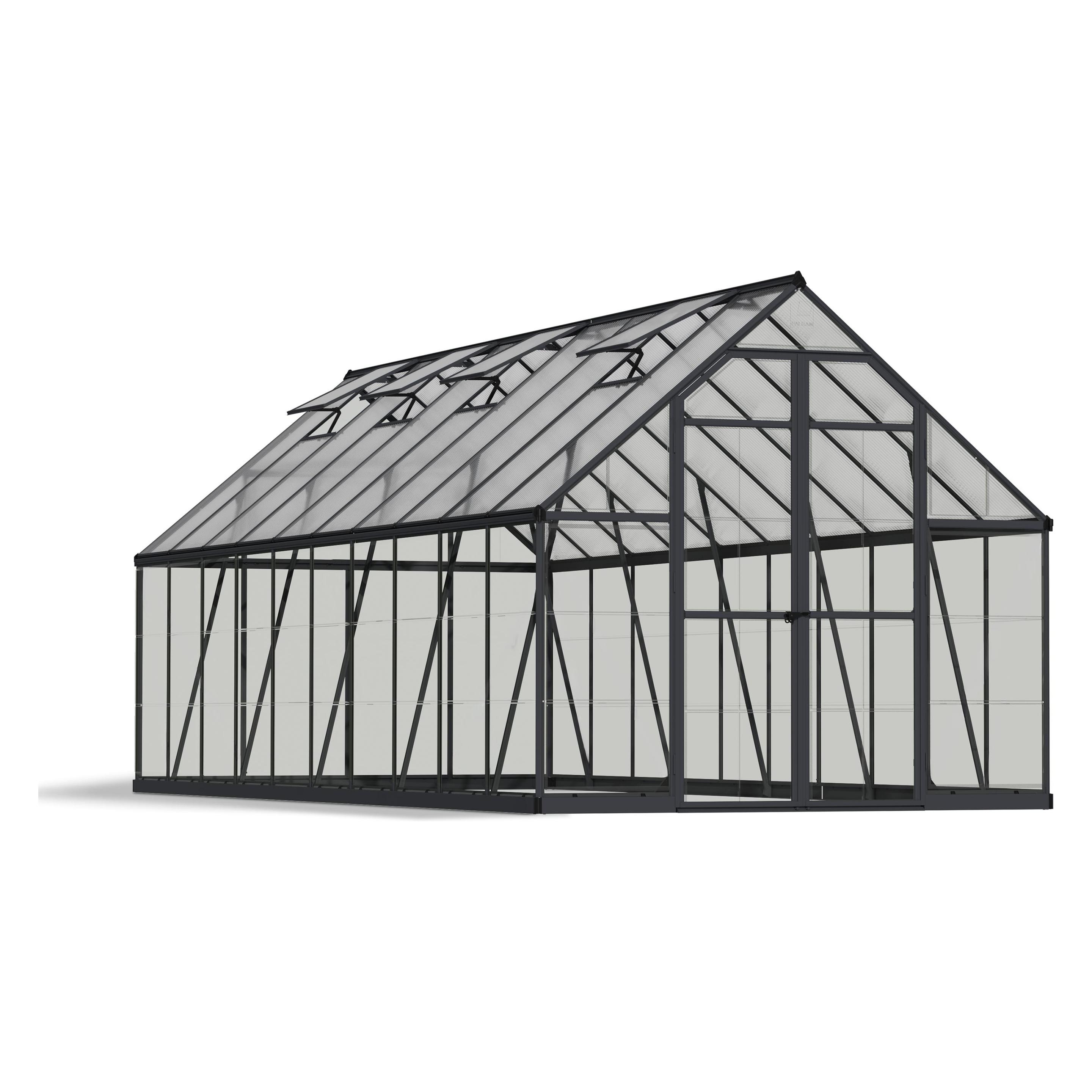 Palram Gewächshaus Balance 244x607cm Grau (69204728)