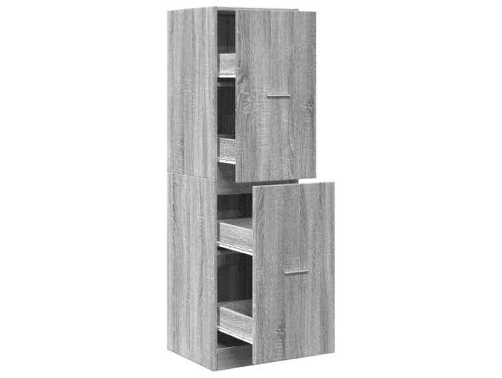 HKLGBVCR Apothekerschrank Sonoma, grau, 40 x 41 x 144,5 cm, Holz, Technik Metallschienen, elegante Griffe, Verwendung in Küche, Wohnzimmer, Büro, Wandbefestigung im Lieferumfang enthalten