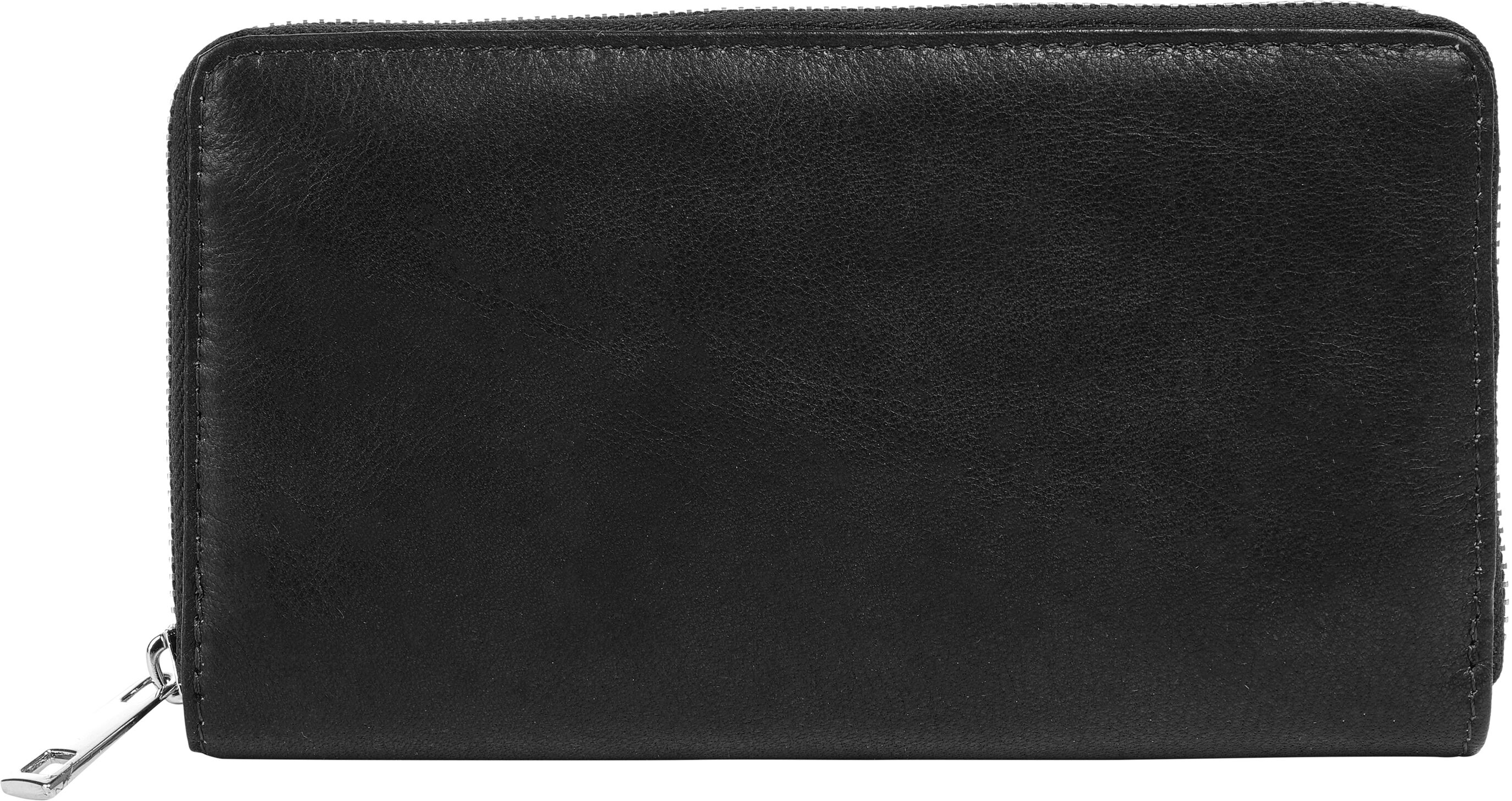Geldbörse SAMANTHA LOOK "SAMANTHA LOOK Damen echt Leder, Made in Italy", Damen, schwarz, Leder, leicht glänzend, unifarben, Kleinlederwaren Geldbörse, echt Leder, Made in Italy