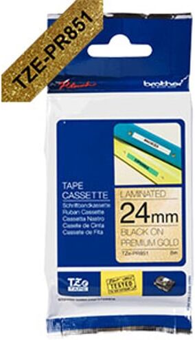 Brother TZe-PR851 fita 24mm texto preto sobre dourado (8M)