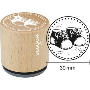 Colop Motivstempel Woodies Babyschuhe, aus Holz, 3 x 3 cm, für Stempelkissen