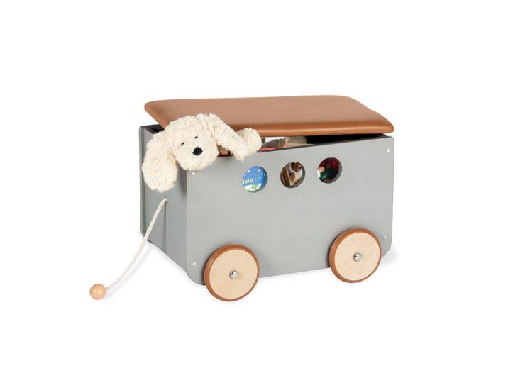 Pinolino Spielzeugbox Jim, Grau, 36x36x50 cm, Babymöbel & Kindermöbel, Babyzimmer, Spielzeugkisten