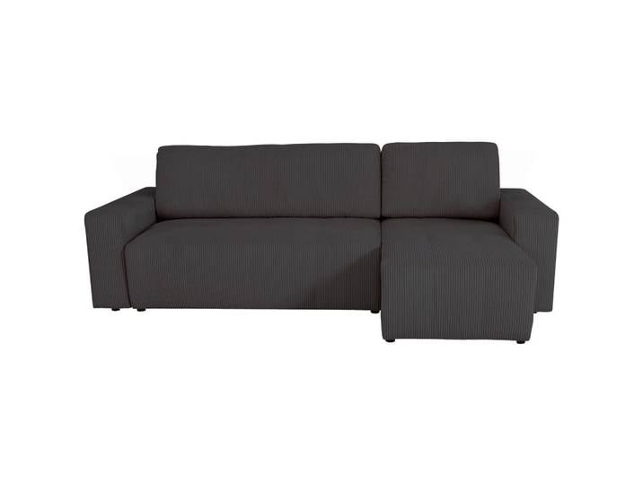 Xora Eckschlafsofa, Dunkelgrau, 2-Sitzer, 248x146 cm, Wohnzimmer, Sofas & Couches, Schlafsofas, Schlafsofas mit Bettkasten