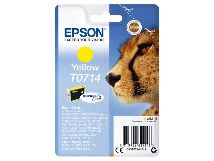 Epson enkelverpakking geel T0714 DURABrite Ultra inkt