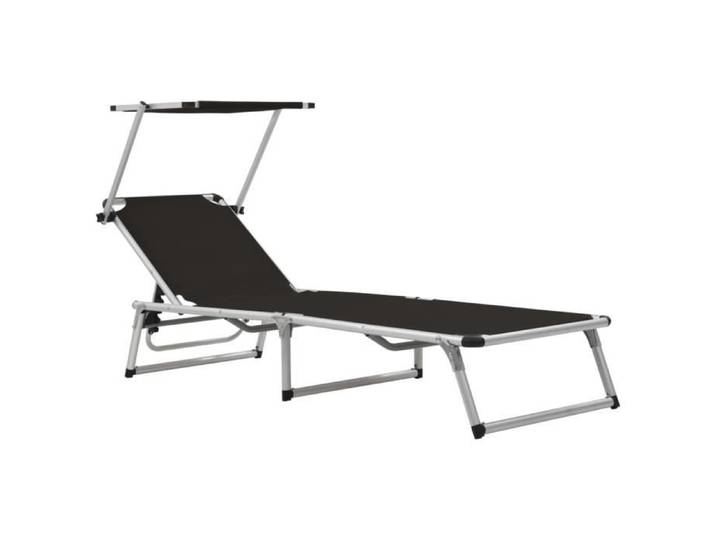 5489[TOP SELLER]Chaise longue de jardin Transat Plage multiposition Bain de Soleil Résistant à l'eau pliable avec auvent Aluminium e