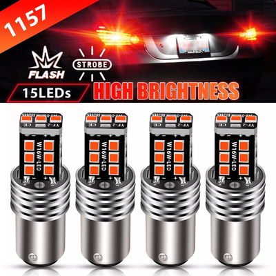 USA Free Shipping Shop LED Strobe Flashing Brake Tail Stop Lights Red Safety Alert Bulbs LED Strobe Flashing Brake Tail Stop Lights Red Safety Alert Bulbs