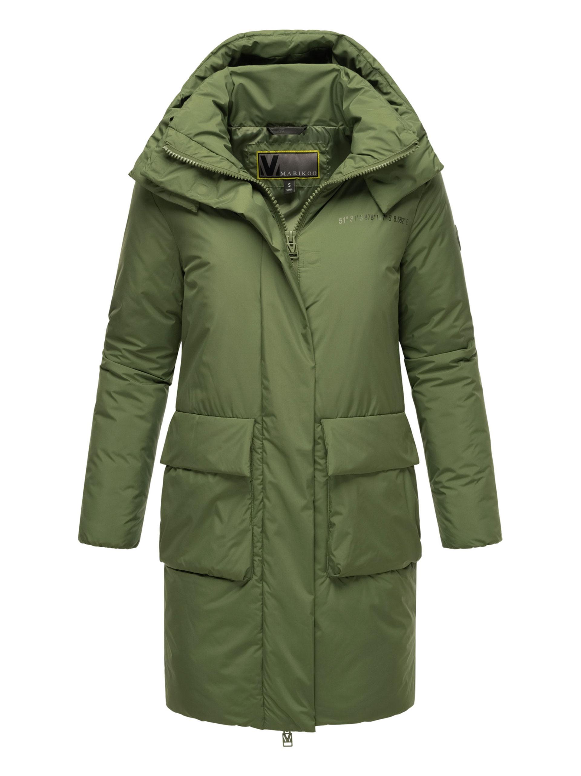 Marikoo Damen Winterjacke mit Magnetverschluss & Kapuze – Nanami