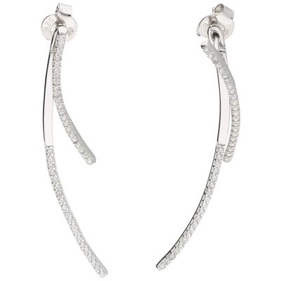 Paar Ohrstecker SMART JEWEL "zweiteilig mit Zirkonia, Silber 925", silber, Ohrringe, Damen, Silber 925 (Sterlingsilber)