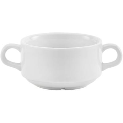 Suppenteller VAN WELL "Trend", weiß, B:10cm H:6cm L:15,5cm, Porzellan, Speiseteller, (Suppentasse), Porzellan, 240 ml