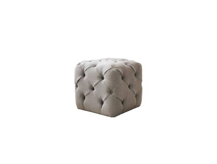 Atelier Del Sofa Stilvoller Grauer Pouf, 48 x 48 x 48 cm 100% Holzrahmen, weicher Leinenstoff Perfekt für Moderne Wohnzimmer und gemütliche Räume