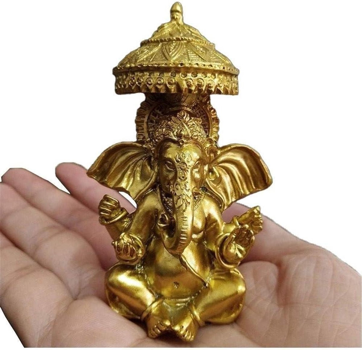 Ganesha Beeld - Bruin Hars Ornament voor Tafeldecoratie