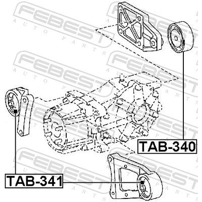 FEBEST Lagerung, Differential TAB-341 für TOYOTA