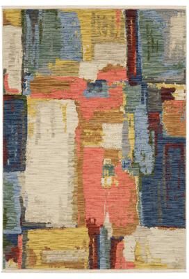Style Haven Shiloh Painted Abstract Multi/Salmon Wool Blend Area Rug