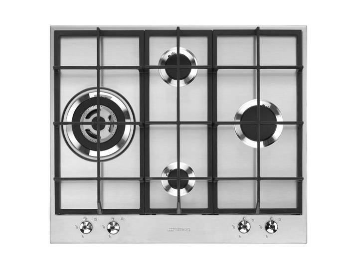 Smeg Gaskochfeld Classici, Edelstahlfarben, Metall, 60x40x51 cm, Made in Italy, Küchen, Küchenelektrogeräte, Kochfelder