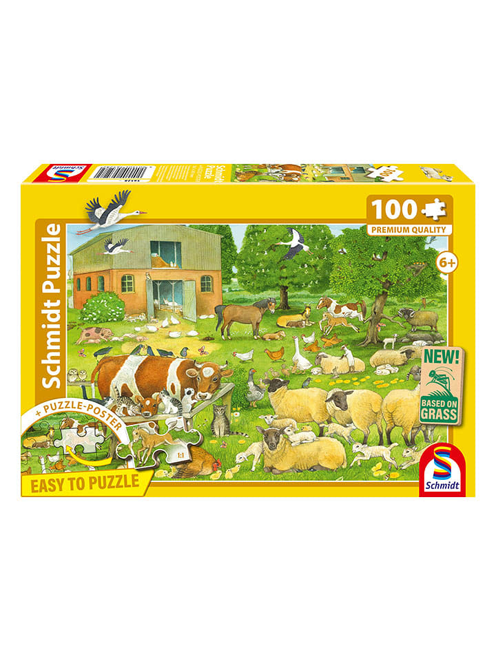 Schmidt Spiele 100tlg. Puzzle "Tierkinder auf dem Bauernhof" - ab 6 Jahren - onesize