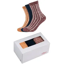 3er Pack s.Oliver Hygge Rib Socken in Geschenkbox 3877 - syrah 39-42