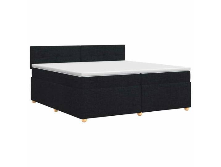 Lit boxspring avec matelas - Tissu - Réglable - Amovible - Noir - 200x200 cm - V25