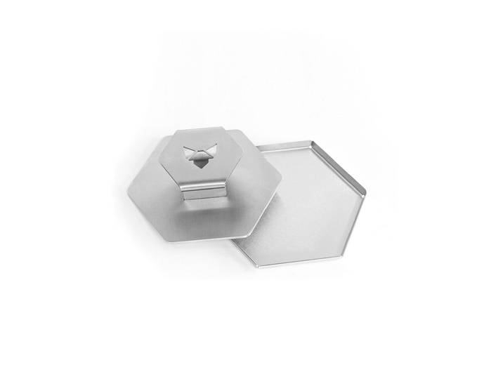Burgerpresse FENNEK GRILL Smasher E , silber (silberfarben), B:16cm L:14cm T:4,6cm, Edelstahl, Küchenpressen, Burgerpresse